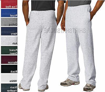 men's open bottom sweatpants with pockets