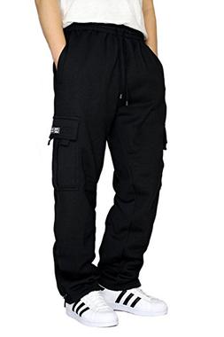 men's fleece cargo sweatpants heavyweight